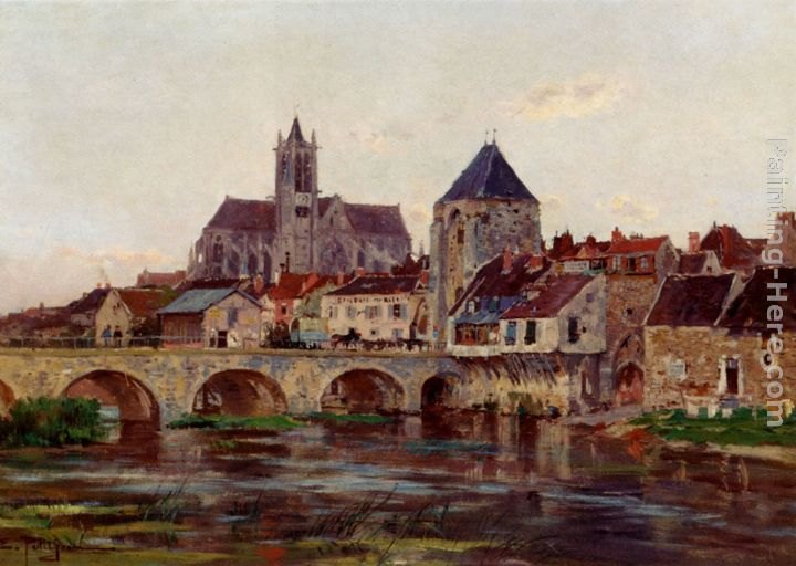 Edmond Marie Petitjean View Of Moret-Sur-Loing